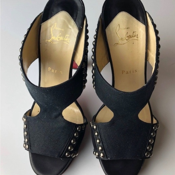 Christian Louboutin Black Studded Heels - Picture 3 of 7